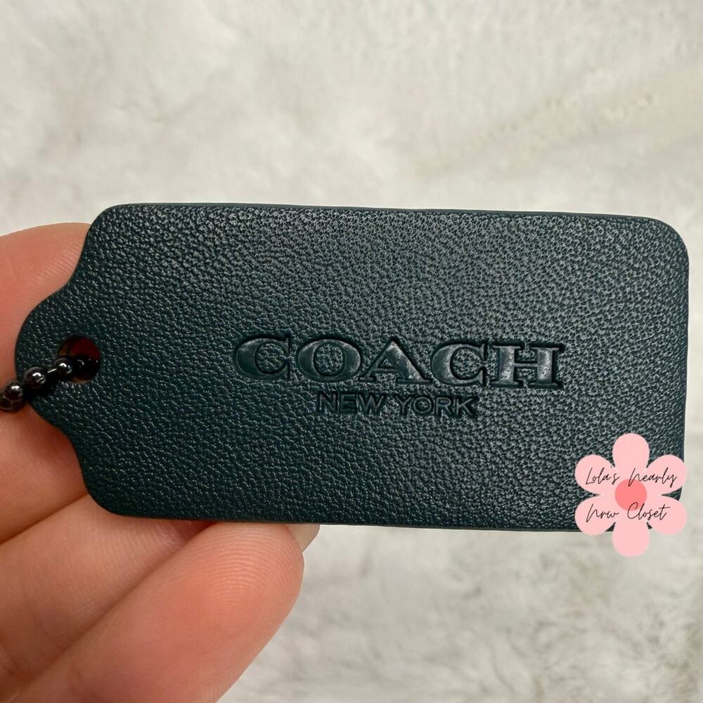 2" COACH Black Fob Bag Charm Hang tag Hangtag